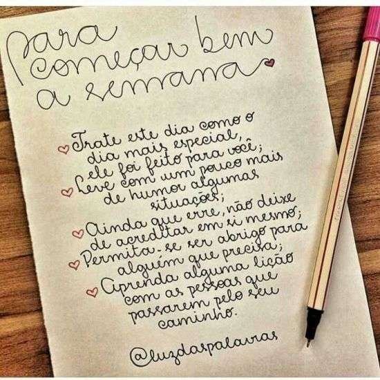 Começar bem a semana