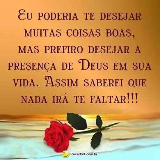 Te desejo a presença de Deus