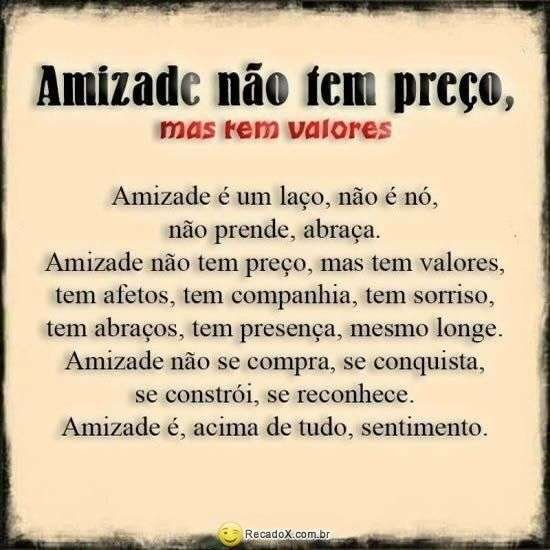 Amizade não tem preço