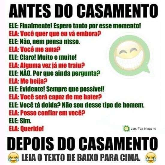 Antes e depois do casamento