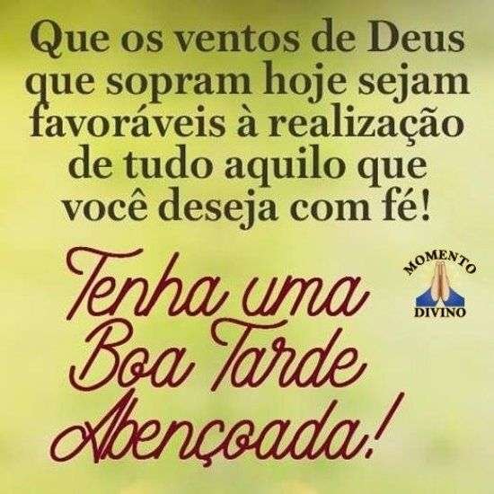 Boa tarde abençoada