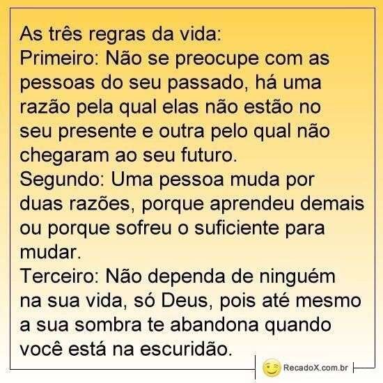 Três regras da vida