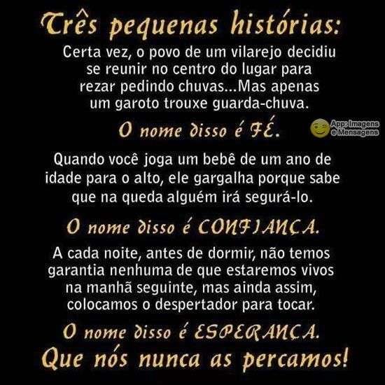 Fé, confiança e esperança