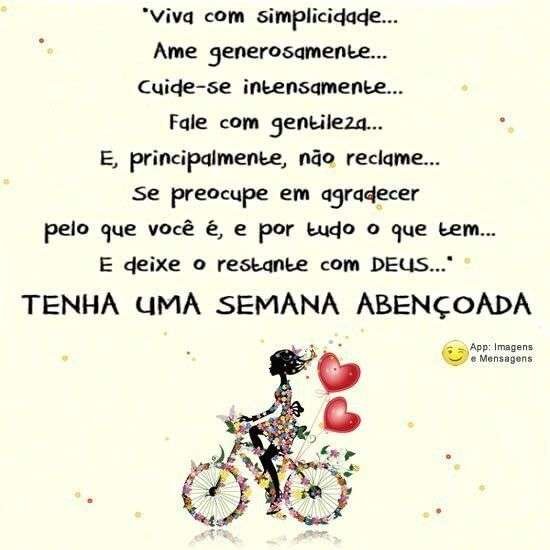 Tenha uma semana abençoada