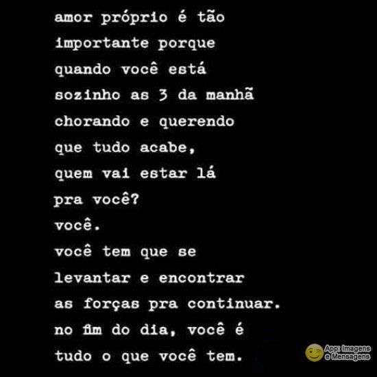 Amor próprio é importante