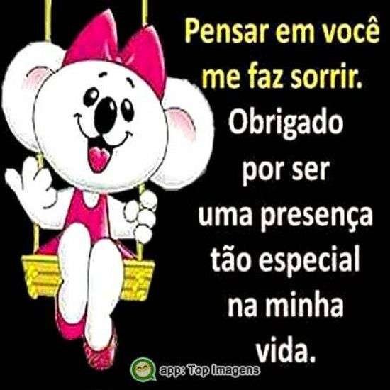 Pensar em você me faz sorrir