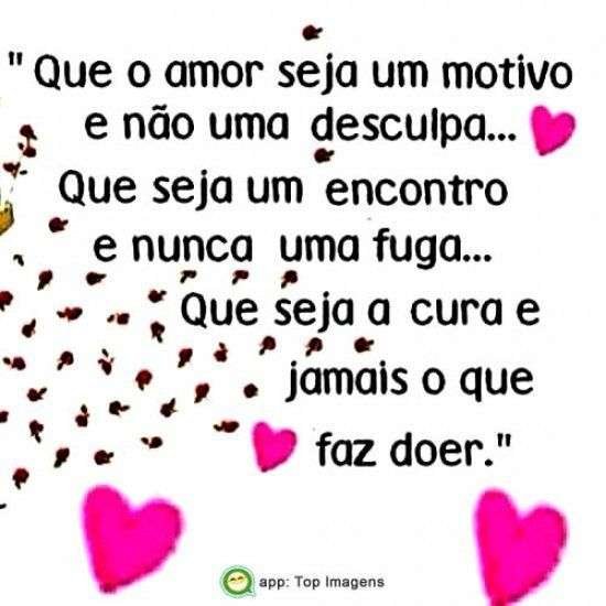 Que o amor seja um motivo