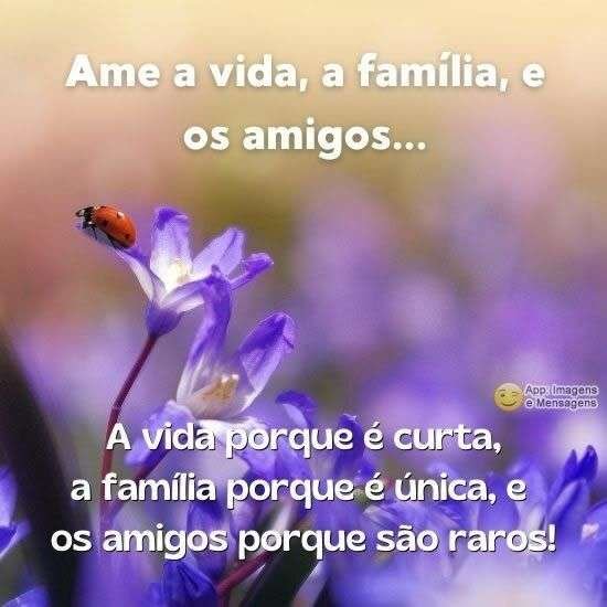 Ame a vida, família e amigos