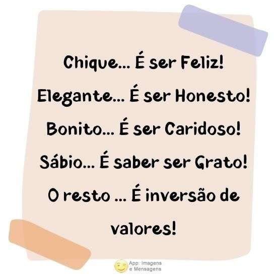 Chique é ser feliz