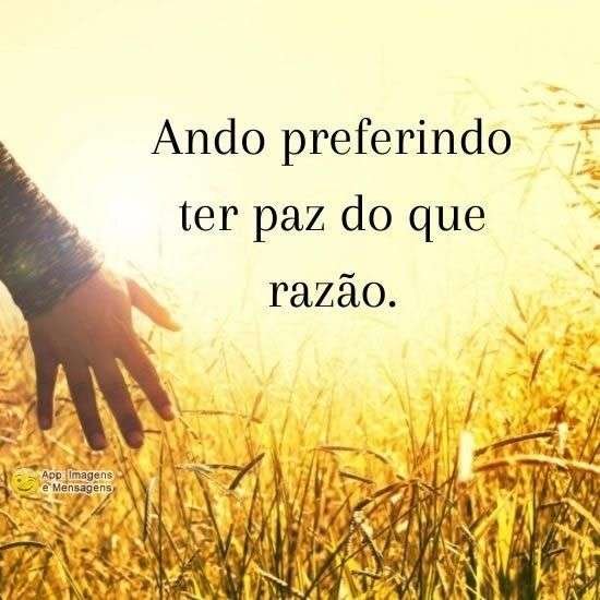 Preferindo ter paz