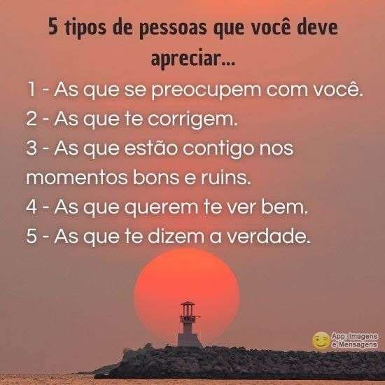 Tipos de pessoas para apreciar