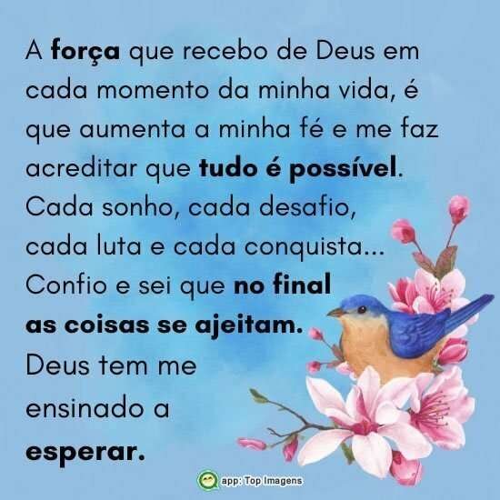 A força que recebo de Deus
