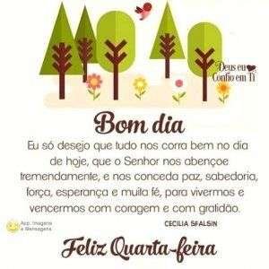 Bom dia e feliz quarta-feira