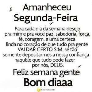 Amanheceu segunda-feira