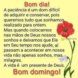 Bom dia e bom domingo