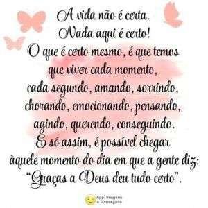 A vida não é certa