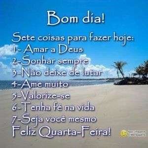 Feliz quarta-feira e bom dia