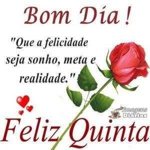 Bom dia e feliz quinta-feira