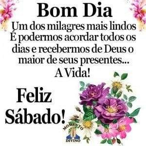 Bom dia e feliz sábado