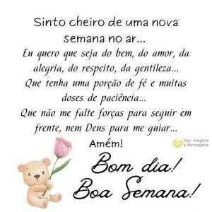 Bom dia e boa semana